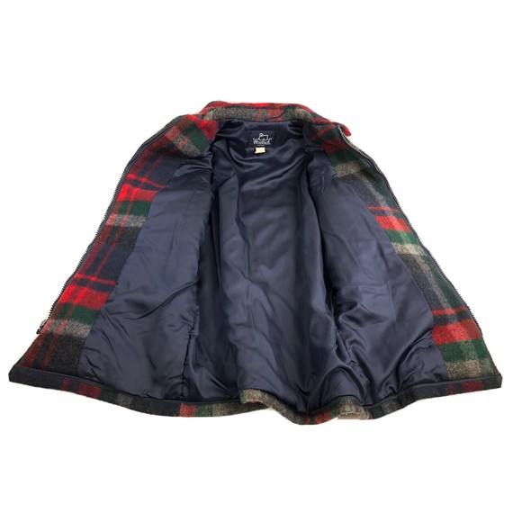 Woolrich Men Muti Plaid Collared Long Barn Coat Size L lined Vintage Made USA - Picture 7 of 11